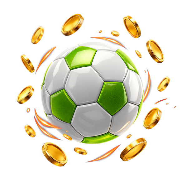 A football surrounded by coins